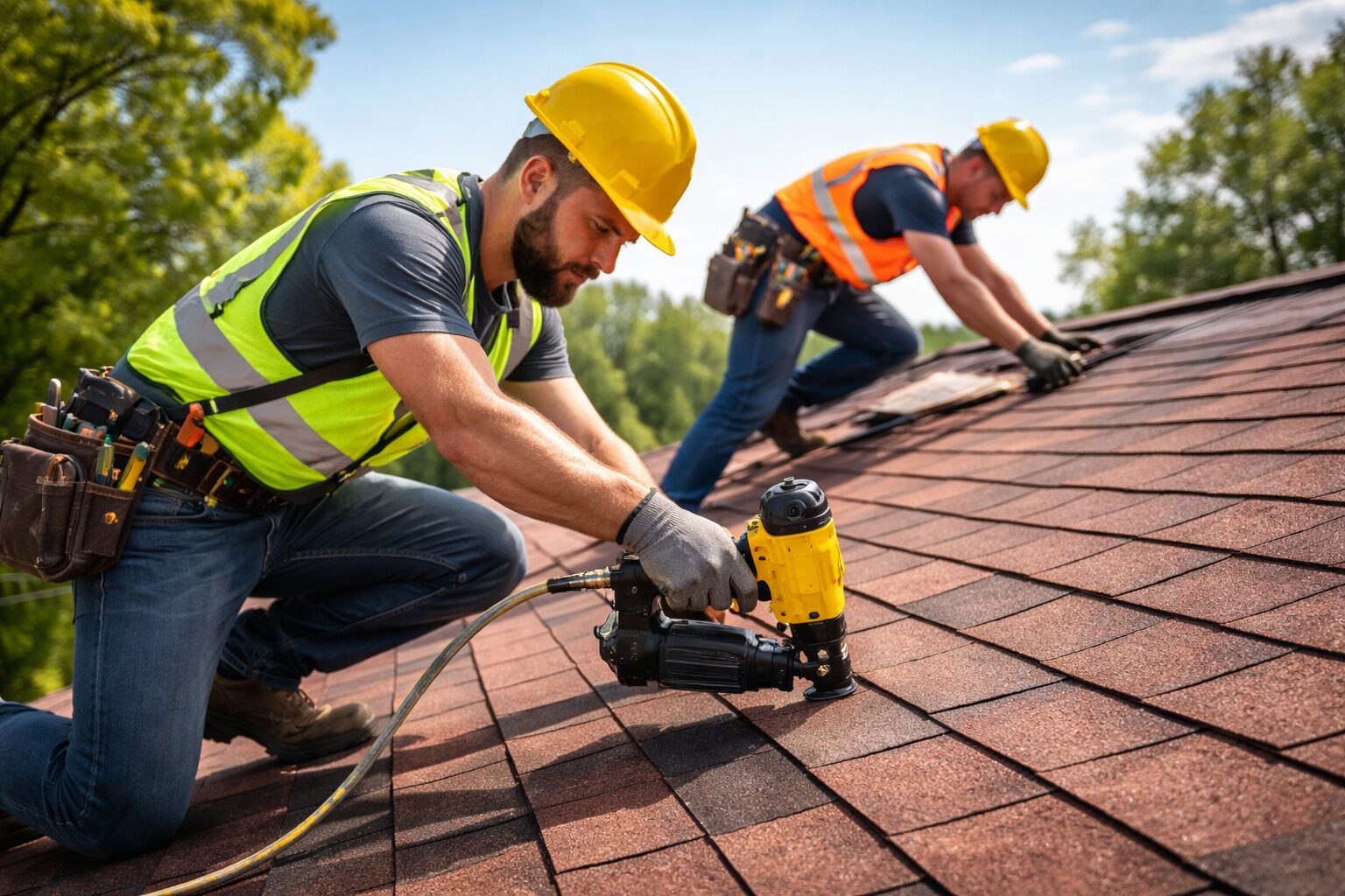 What are the steps of installing a roof