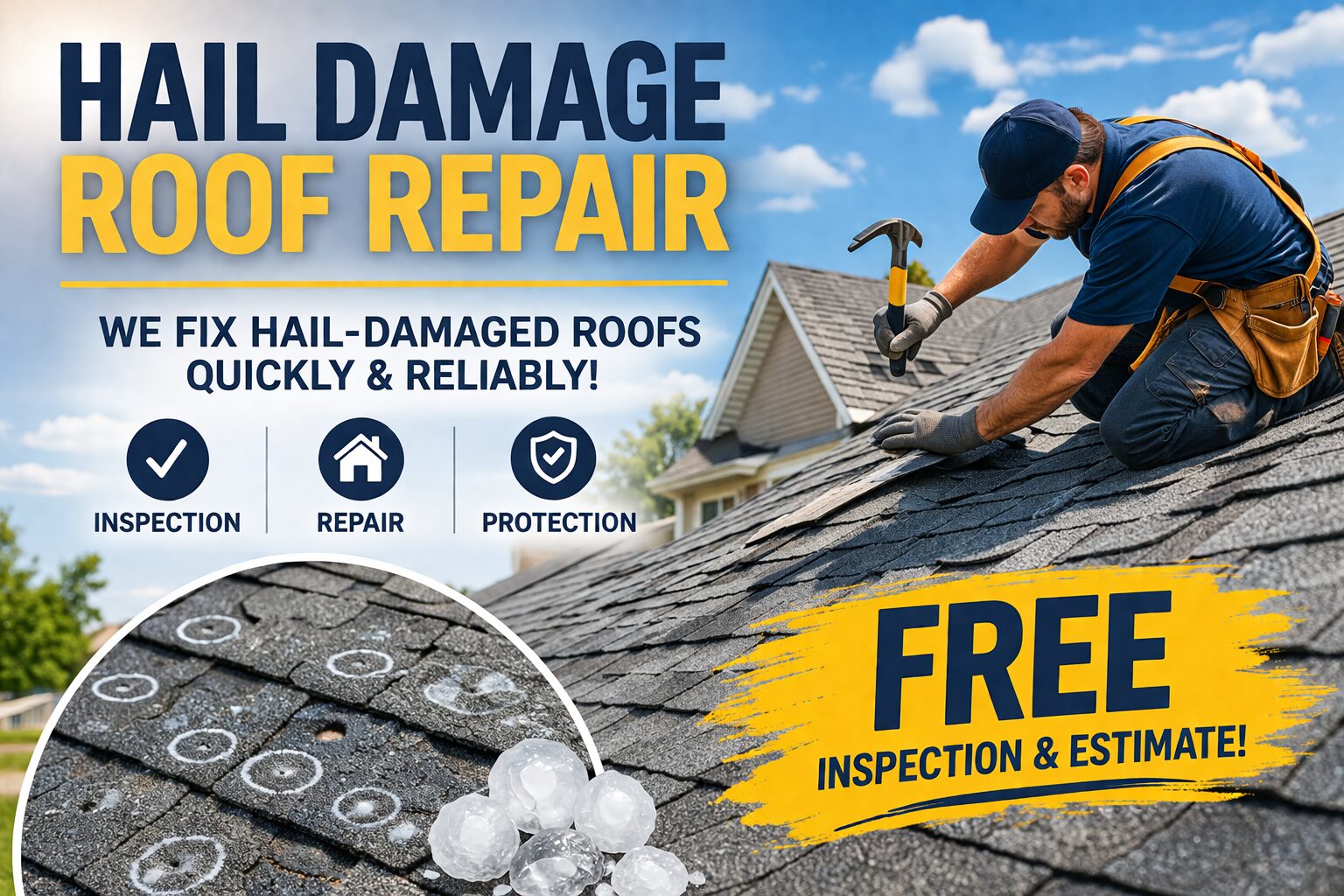 Hail Damage Roof Repair Dover, Delaware