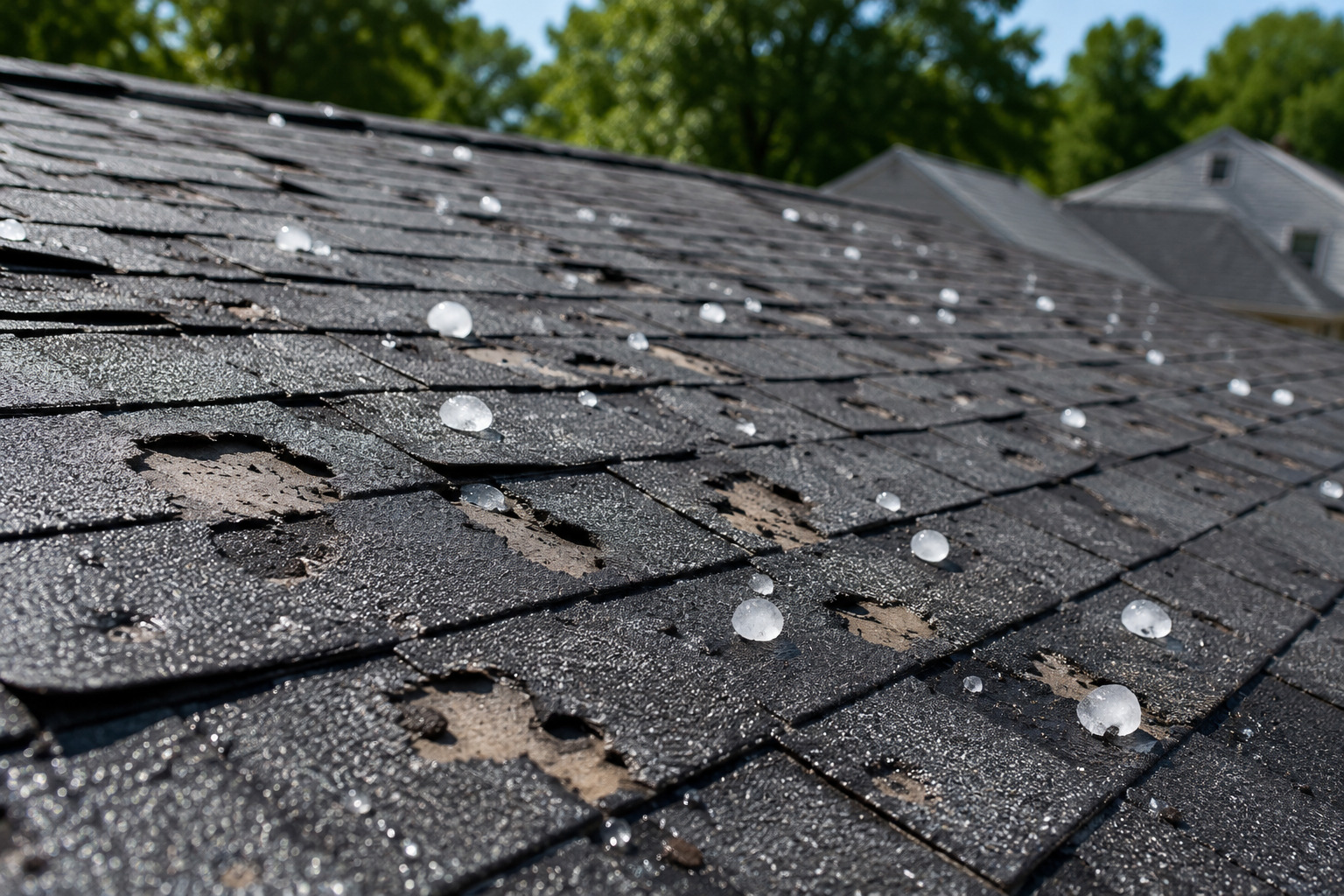 How Does Hail Damage Asphalt Shingle Roofs