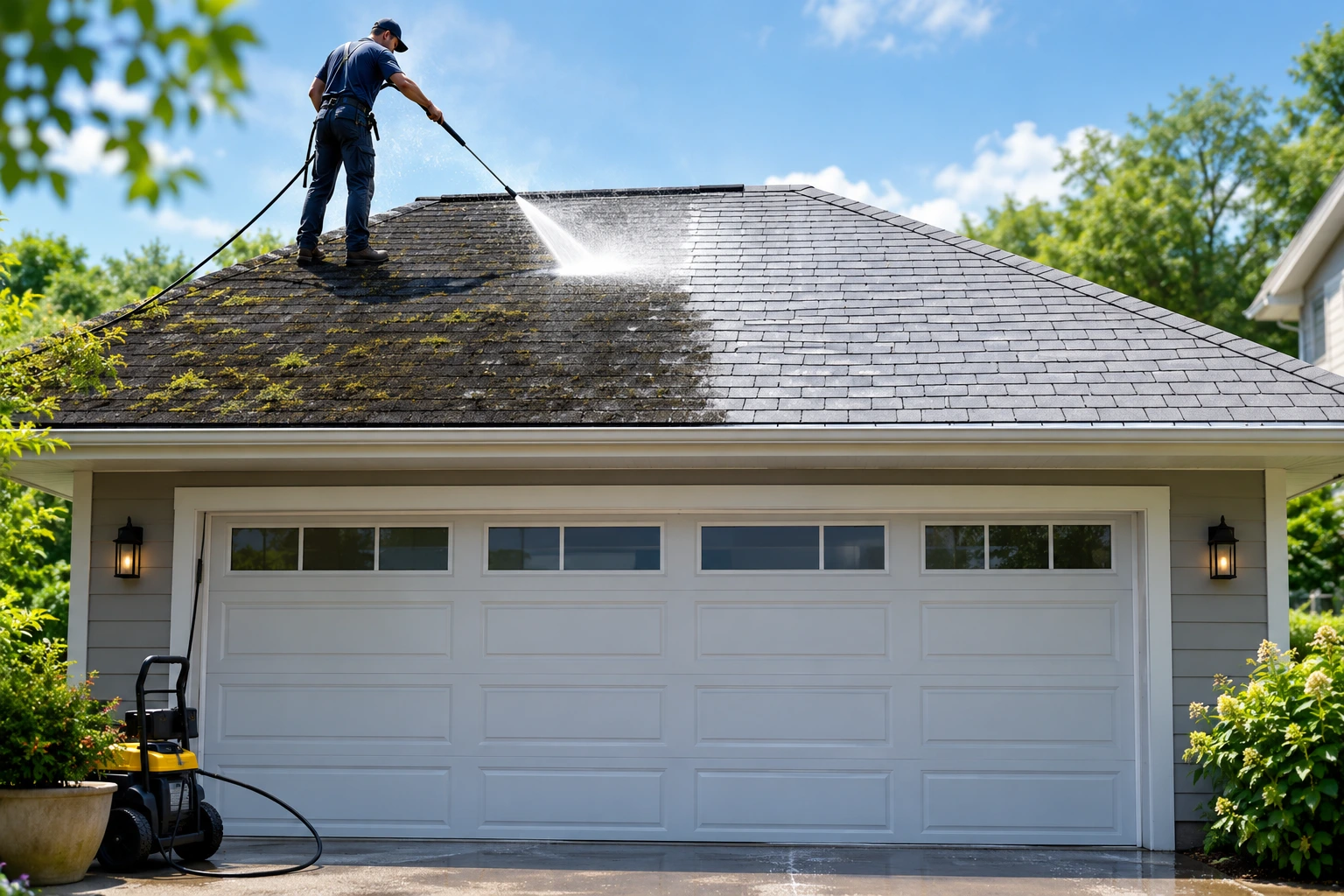 How to Remove Moss from a Garage Roof
