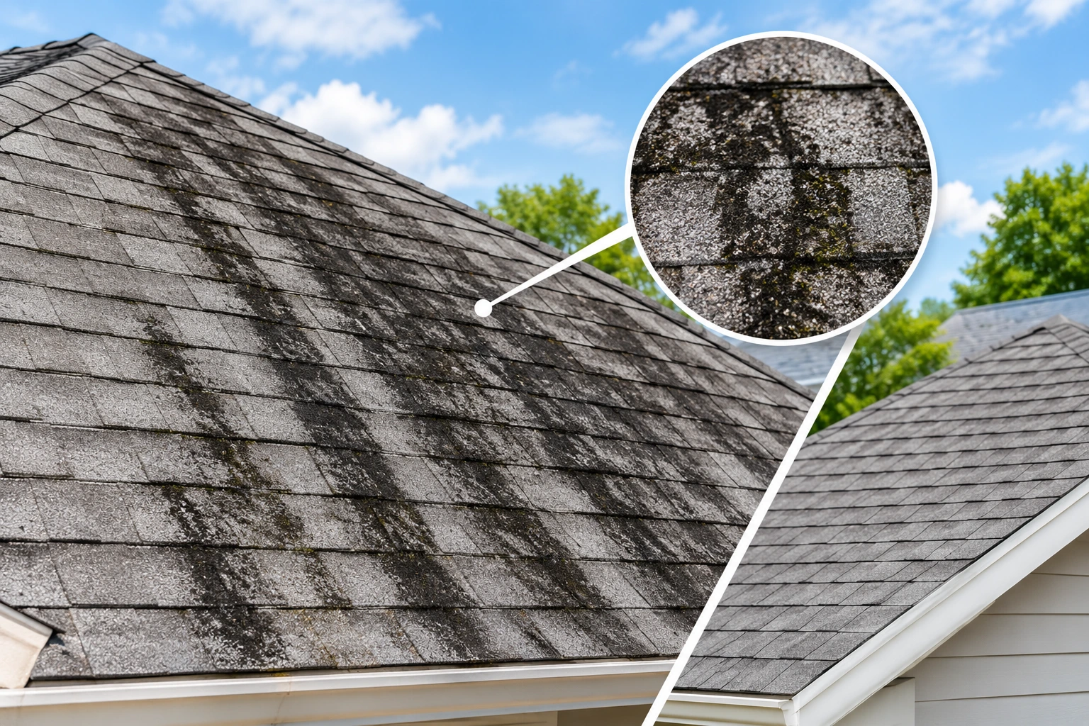 How to get rid of black streaks on shingles